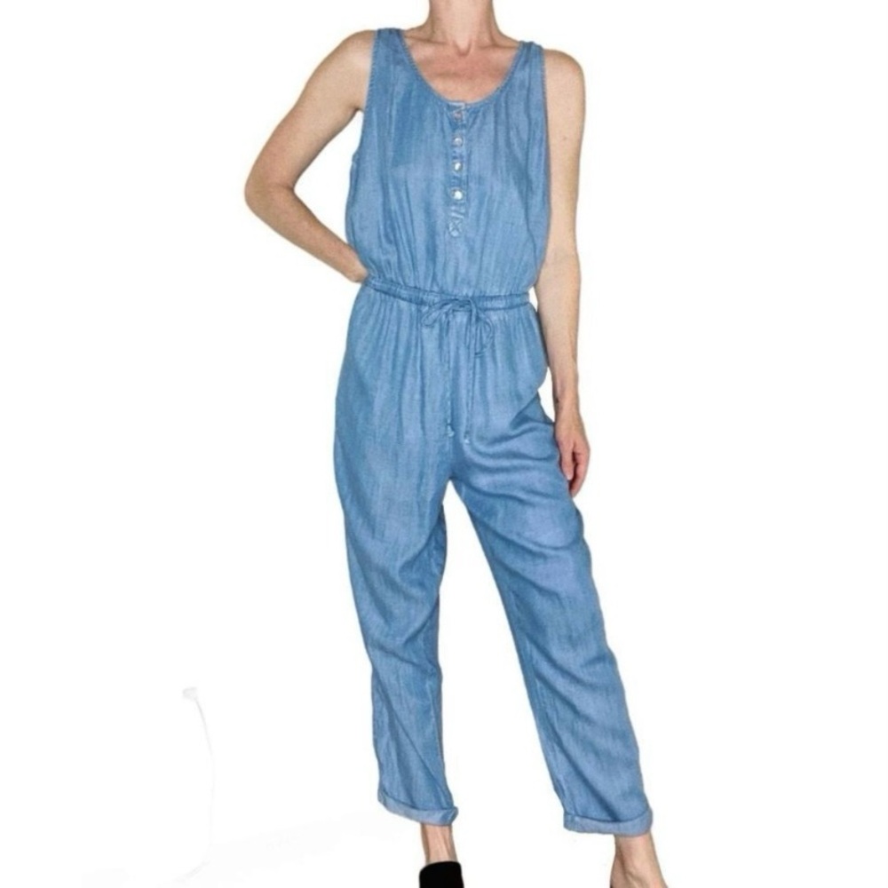 Knox Rose Chambray Denim Jumpsuit Medium